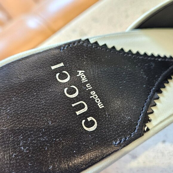 Gucci Interlocking G Heel Sandal 772569 C9D00  3409 Light Green Leather Size 39 - Picture 7 of 11